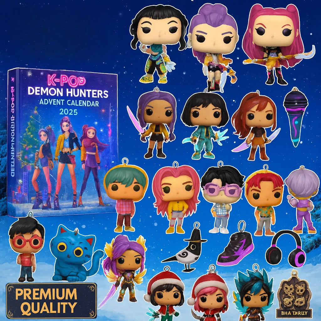 2025 Hot Kpop Countdown Calendars Children Christmas Gifts Kpop Demon Hunters Advent Calendar Model Doll Collection Desk Decorat