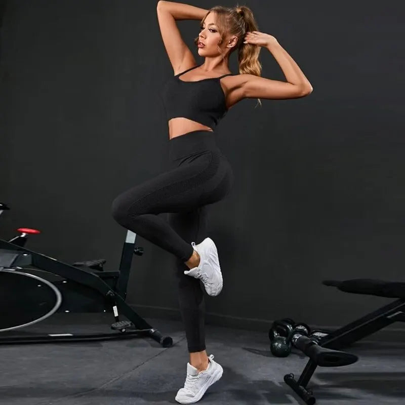 2 Pieces Women's Seamless Yoga Set Workout Sportswear
