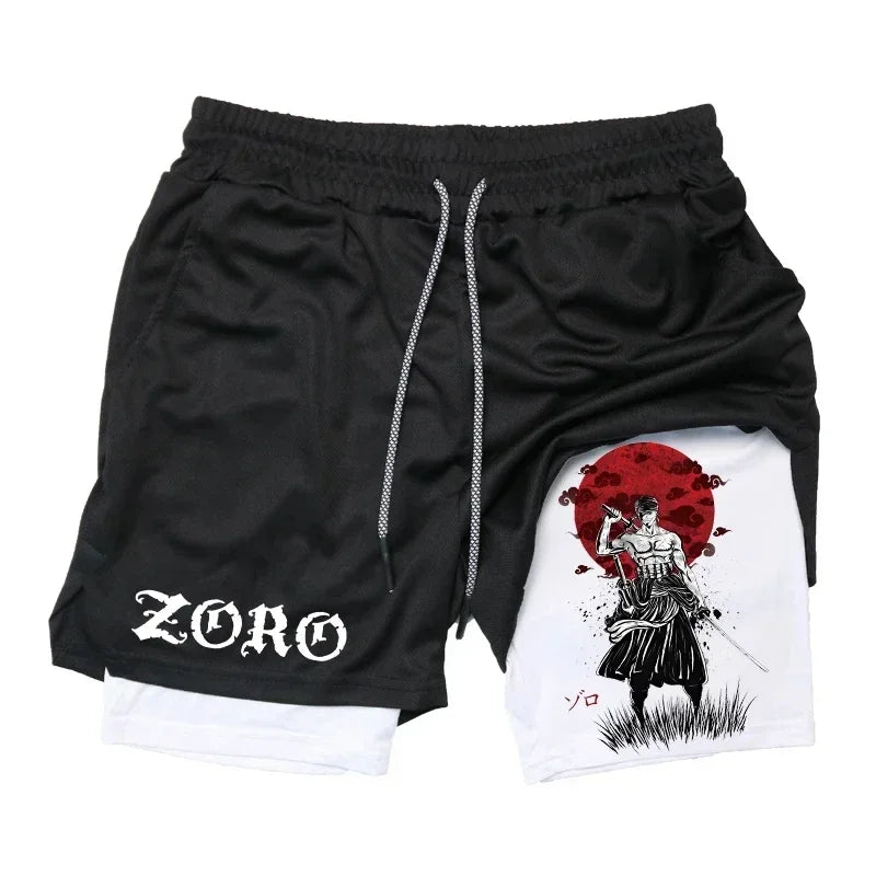 Rorona Zoro Double-layer Compression Shorts Men's