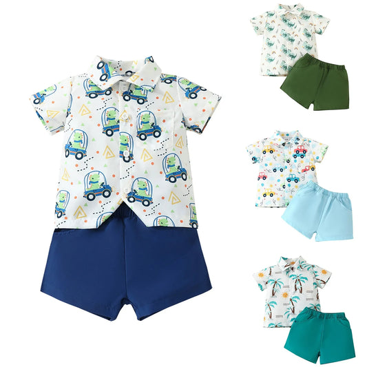 Boys 2 Piece Shirt Shorts Set