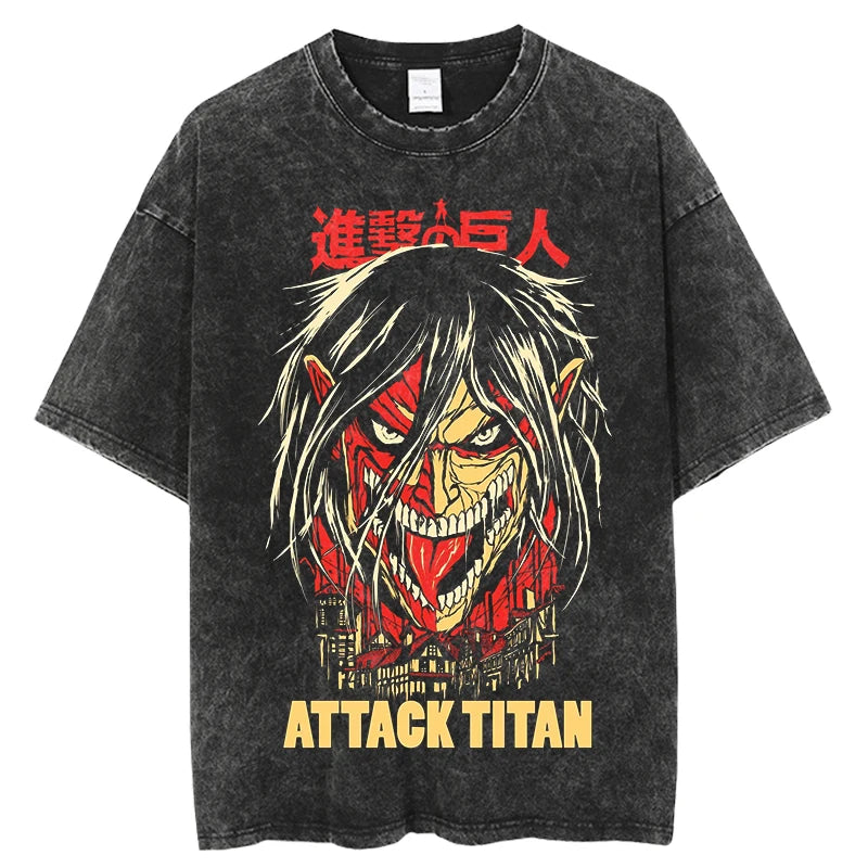 Oversized Unisex Anime Vintage Wash Shirt