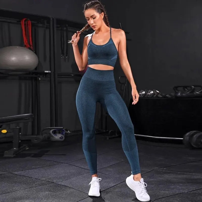 2 Pieces Women's Seamless Yoga Set Workout Sportswear