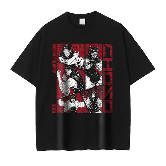 Unisex Jujutsu Kaisen Oversized T Shirts Vintage Washed