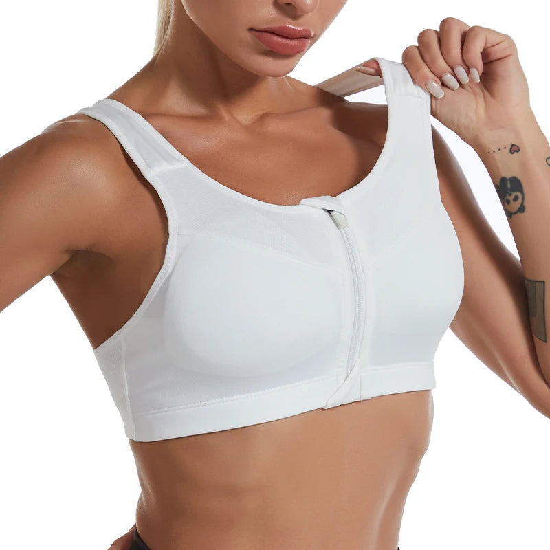 Plus Size Sports Bras with Front Zipper
